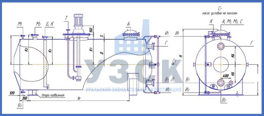 Чертеж емкости ГКК в Невинномысске